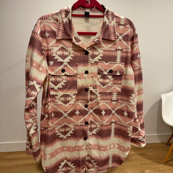 SHEIN aztec pink and white soft vest (S) - Picture 1 of 3